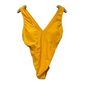 Hollister Womens Be The Sunshine One-Piece Swimsuit Size L Yellow Crossback